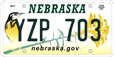 NE license plate YZP703
