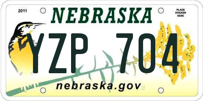 NE license plate YZP704