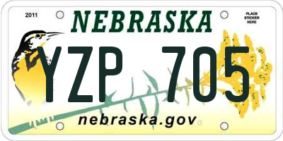 NE license plate YZP705