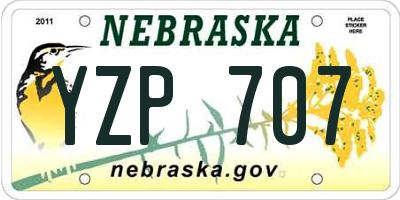 NE license plate YZP707