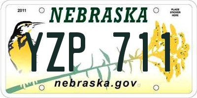 NE license plate YZP711