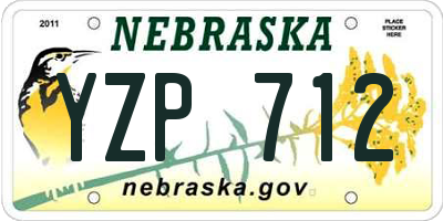 NE license plate YZP712