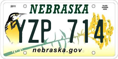 NE license plate YZP714