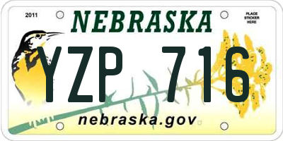 NE license plate YZP716
