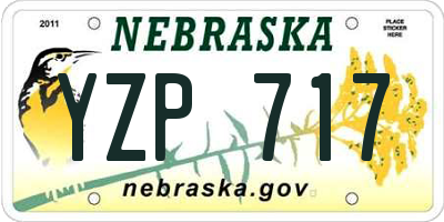 NE license plate YZP717