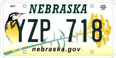 NE license plate YZP718