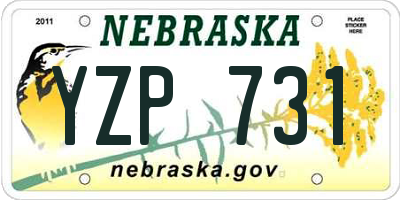 NE license plate YZP731
