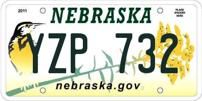 NE license plate YZP732