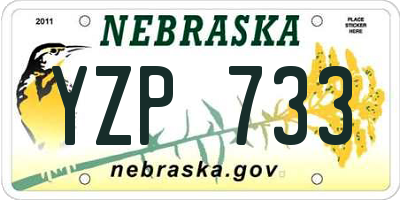 NE license plate YZP733