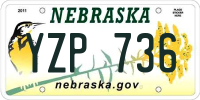 NE license plate YZP736