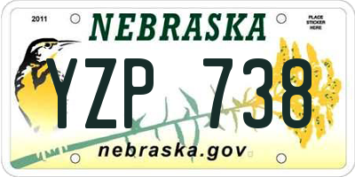 NE license plate YZP738