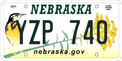 NE license plate YZP740