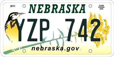 NE license plate YZP742
