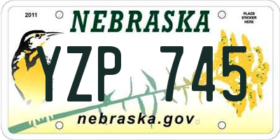 NE license plate YZP745
