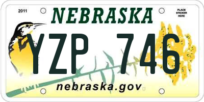 NE license plate YZP746