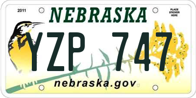 NE license plate YZP747
