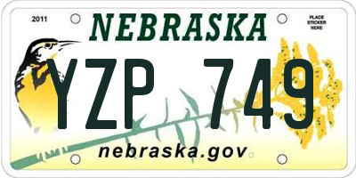 NE license plate YZP749
