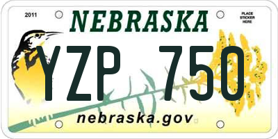NE license plate YZP750