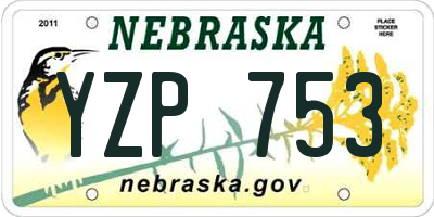 NE license plate YZP753
