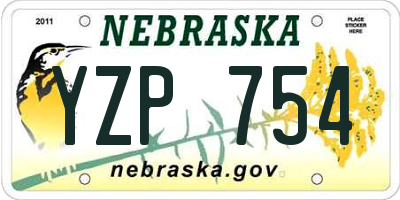 NE license plate YZP754