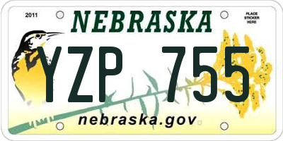 NE license plate YZP755