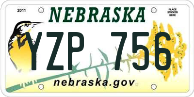 NE license plate YZP756