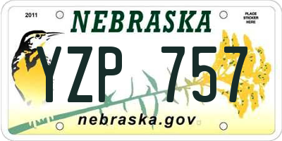 NE license plate YZP757
