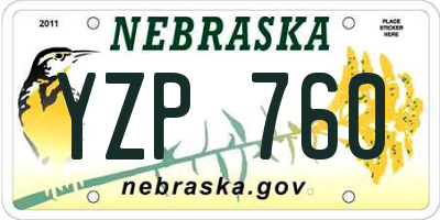 NE license plate YZP760