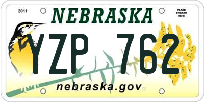 NE license plate YZP762