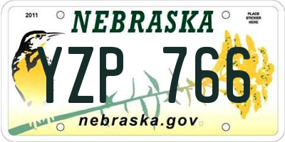 NE license plate YZP766