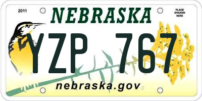 NE license plate YZP767