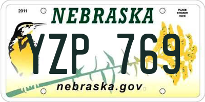 NE license plate YZP769