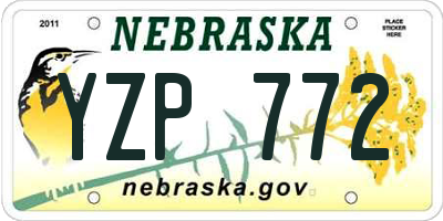NE license plate YZP772