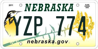 NE license plate YZP774