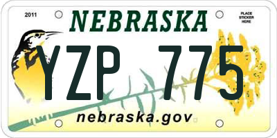 NE license plate YZP775