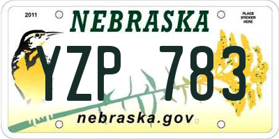 NE license plate YZP783