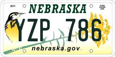NE license plate YZP786