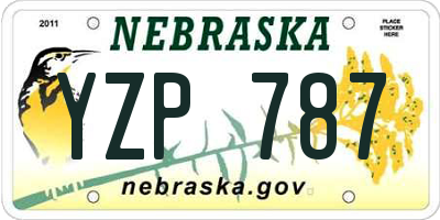 NE license plate YZP787