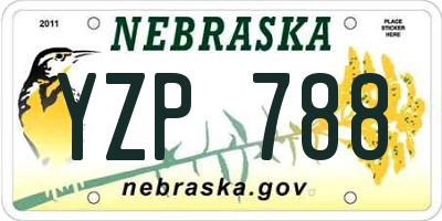 NE license plate YZP788