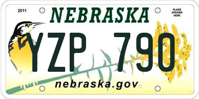 NE license plate YZP790