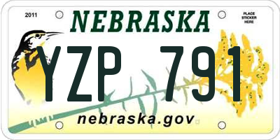 NE license plate YZP791