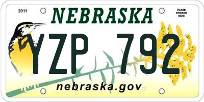 NE license plate YZP792