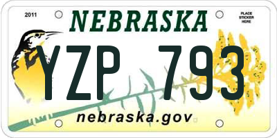 NE license plate YZP793
