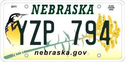 NE license plate YZP794