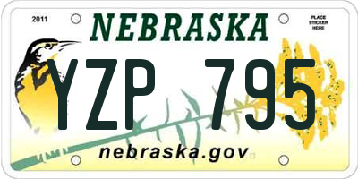 NE license plate YZP795