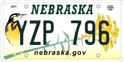 NE license plate YZP796