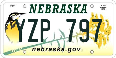 NE license plate YZP797