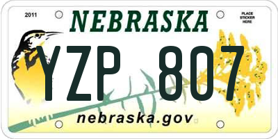 NE license plate YZP807