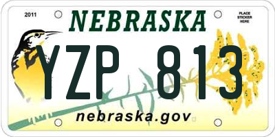 NE license plate YZP813