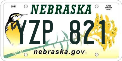 NE license plate YZP821